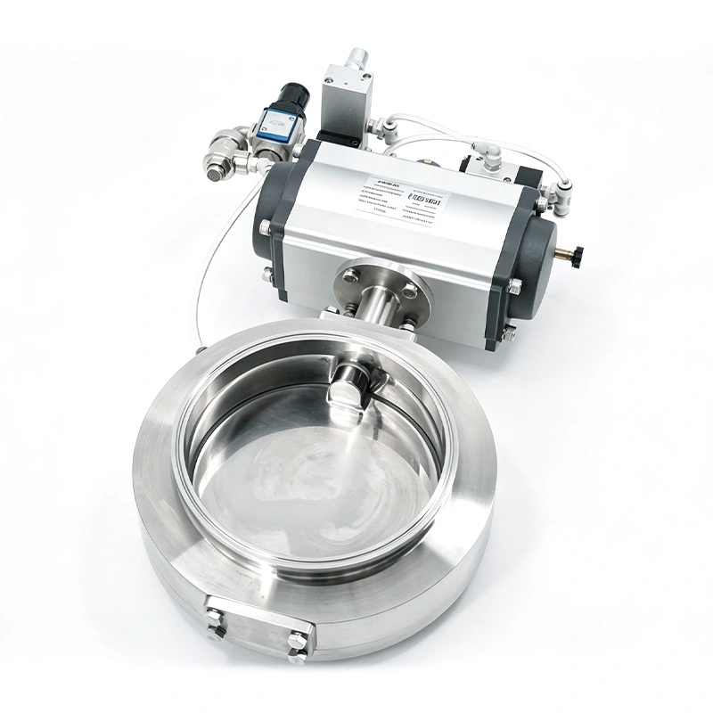 Sanitary Inflatable Seal Eccentric Butterfly Valve With Smart Actuator